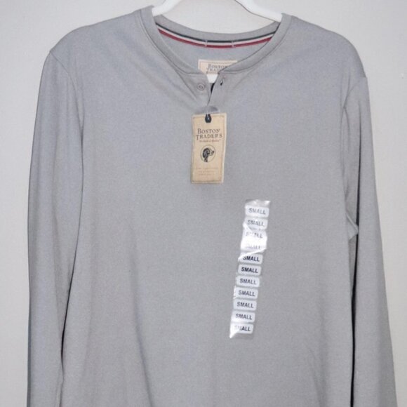 Boston Traders Men's Polar Fleece Henley Long Sleeve Pullover in Gray Size S - Picture 3 of 4